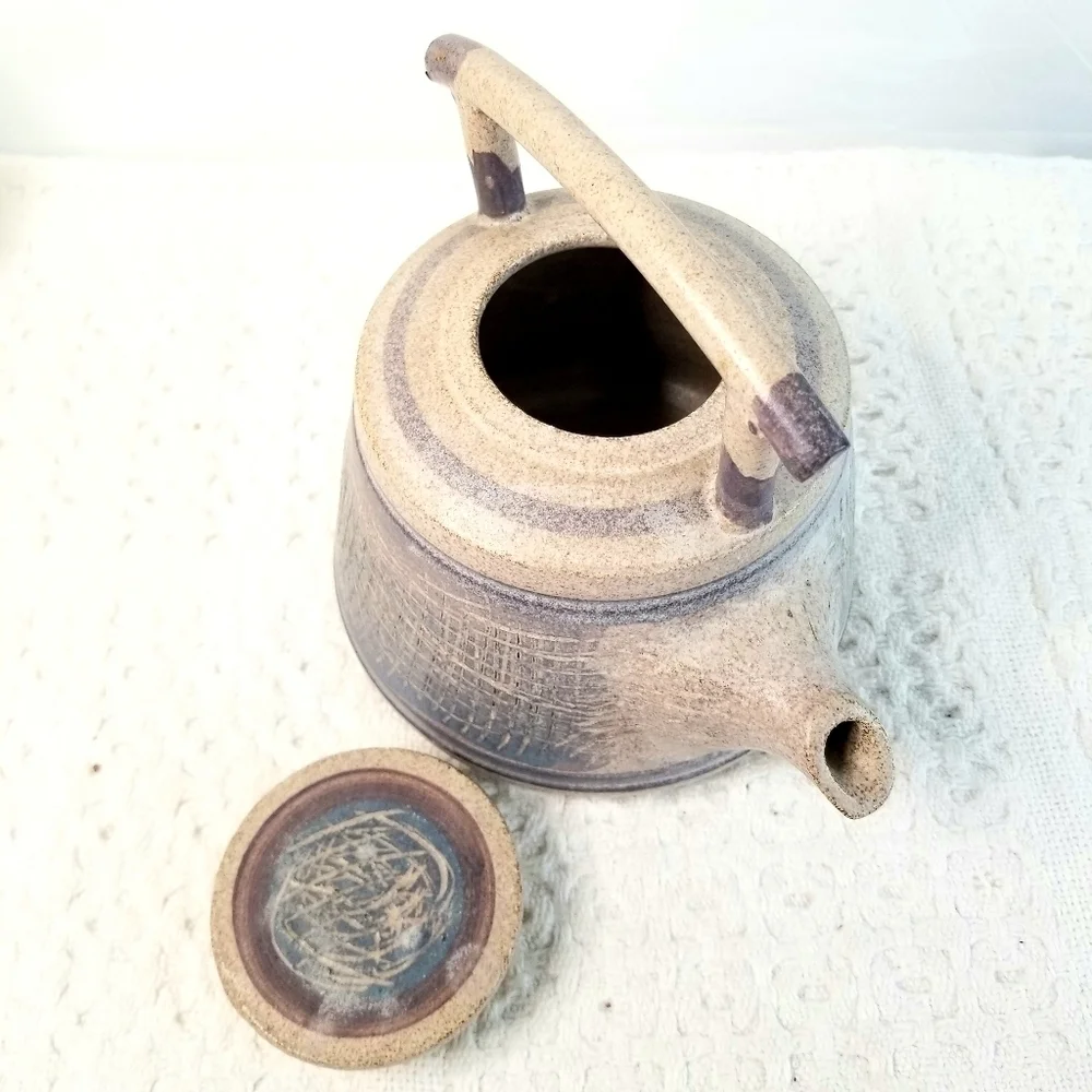 Rare Unique Collectible Decorative Studio Art Pottery  Artist Signed Teapot